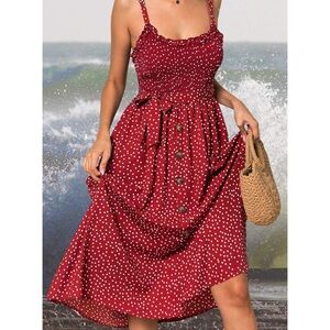 Beach dress with a polka dots